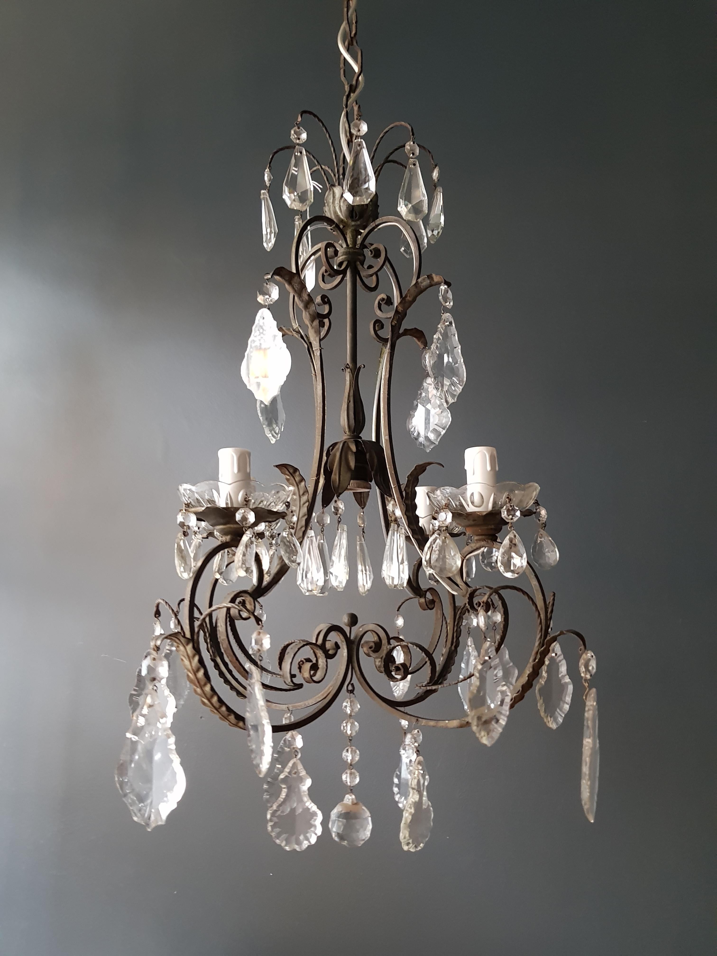 Rustic Candelabrum Chandelier Crystal Lustre Ceiling Lamp Hall Antique Art Nouveau