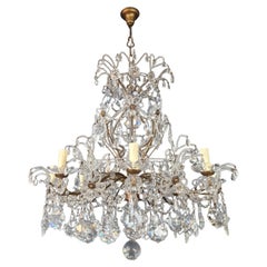 Candelabrum Crystal Antique Chandelier Ceiling Lustre Art Nouveau Florentiner