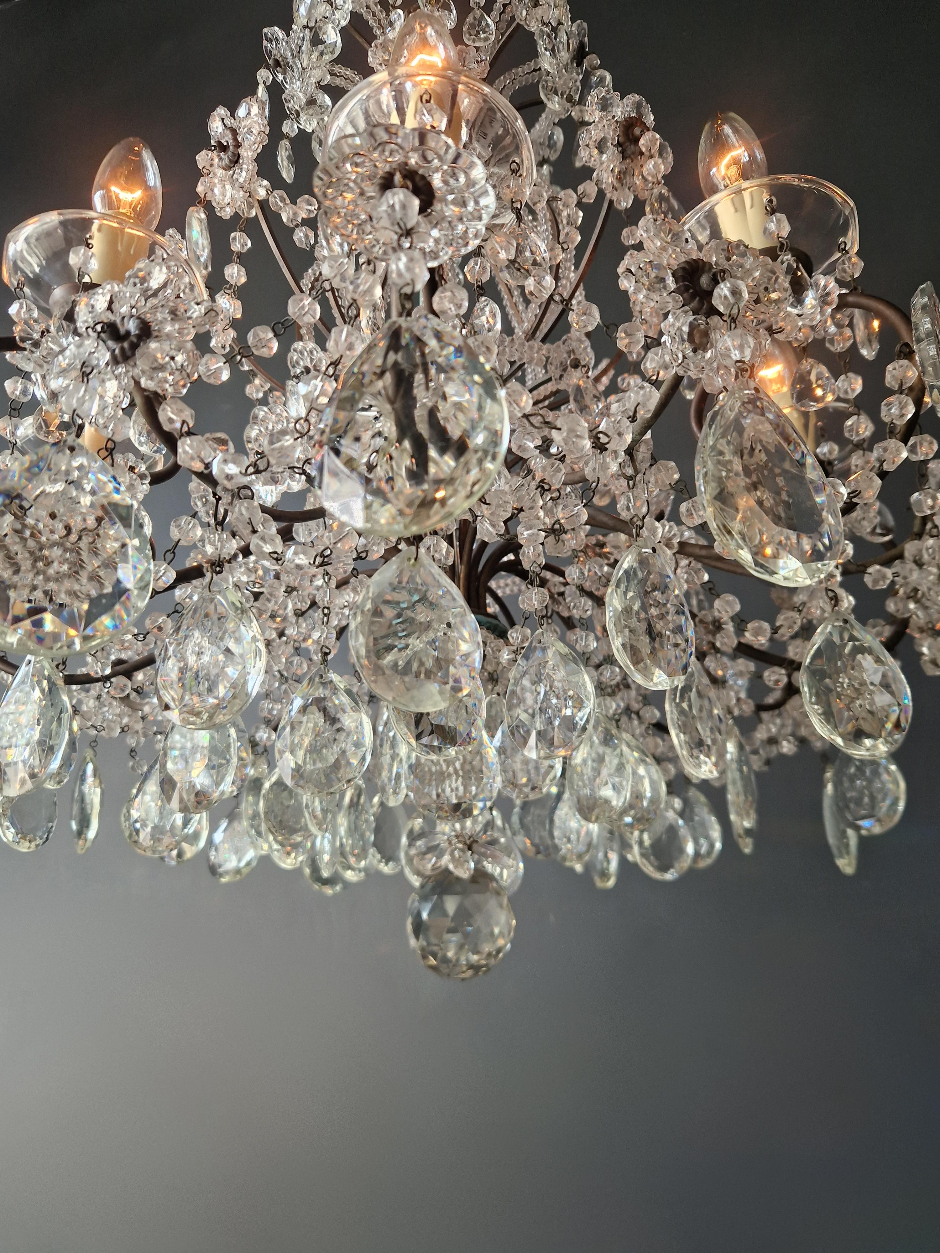 Noué à la main Lustre d'antiquités en cristal de candélabre Lustre Art Nouveau Fleur en vente