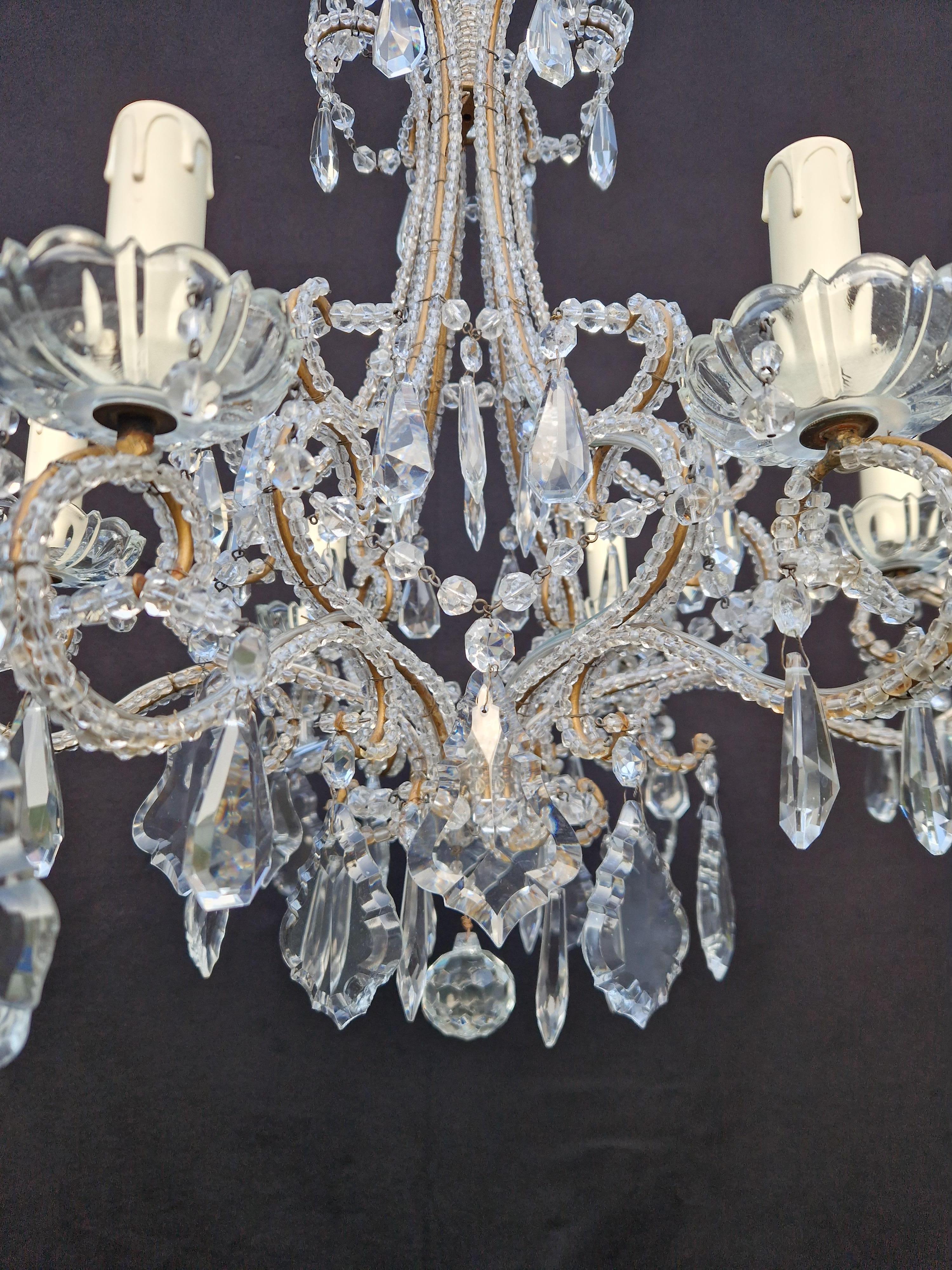 Candelabrum Crystal Antique Chandelier Ceiling Lustre Art Nouveau 3