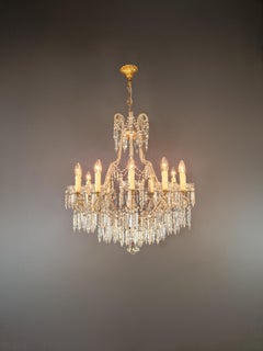 Candelabrum Crystal Antique Chandelier Ceiling Lustre Art Nouveau