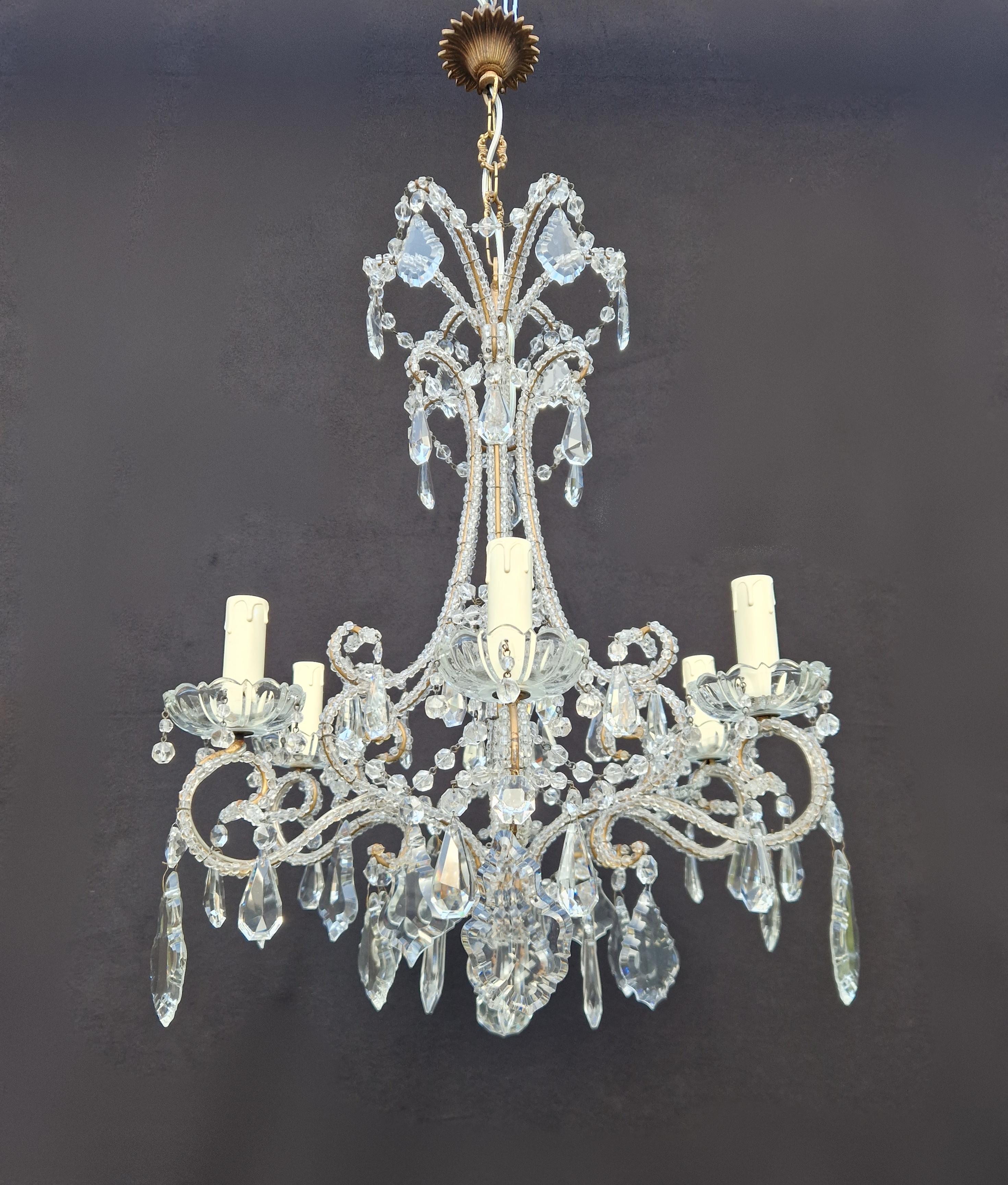 European Candelabrum Crystal Antique Chandelier Ceiling Lustre Art Nouveau