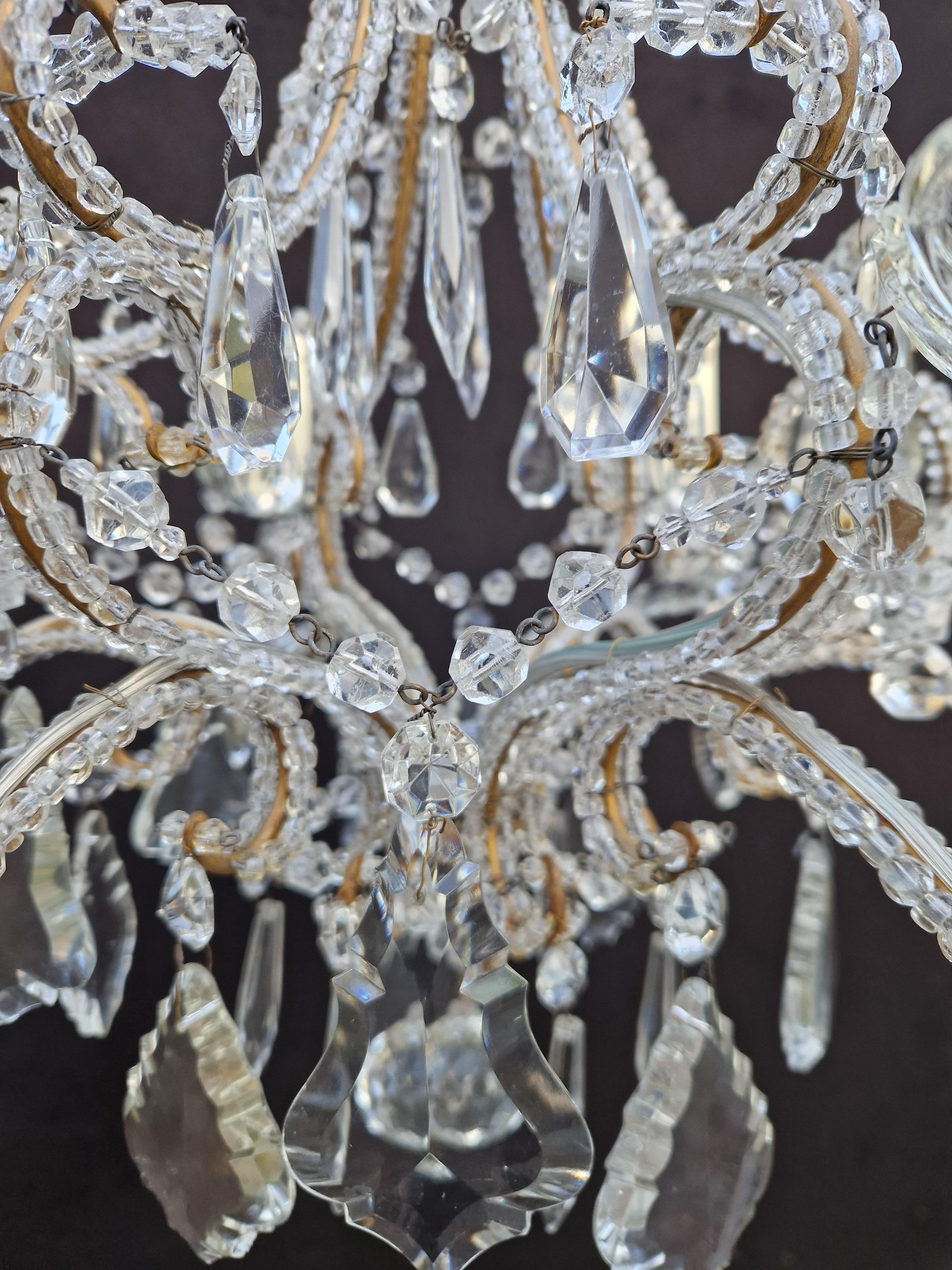 19th Century Candelabrum Crystal Antique Chandelier Ceiling Lustre Art Nouveau