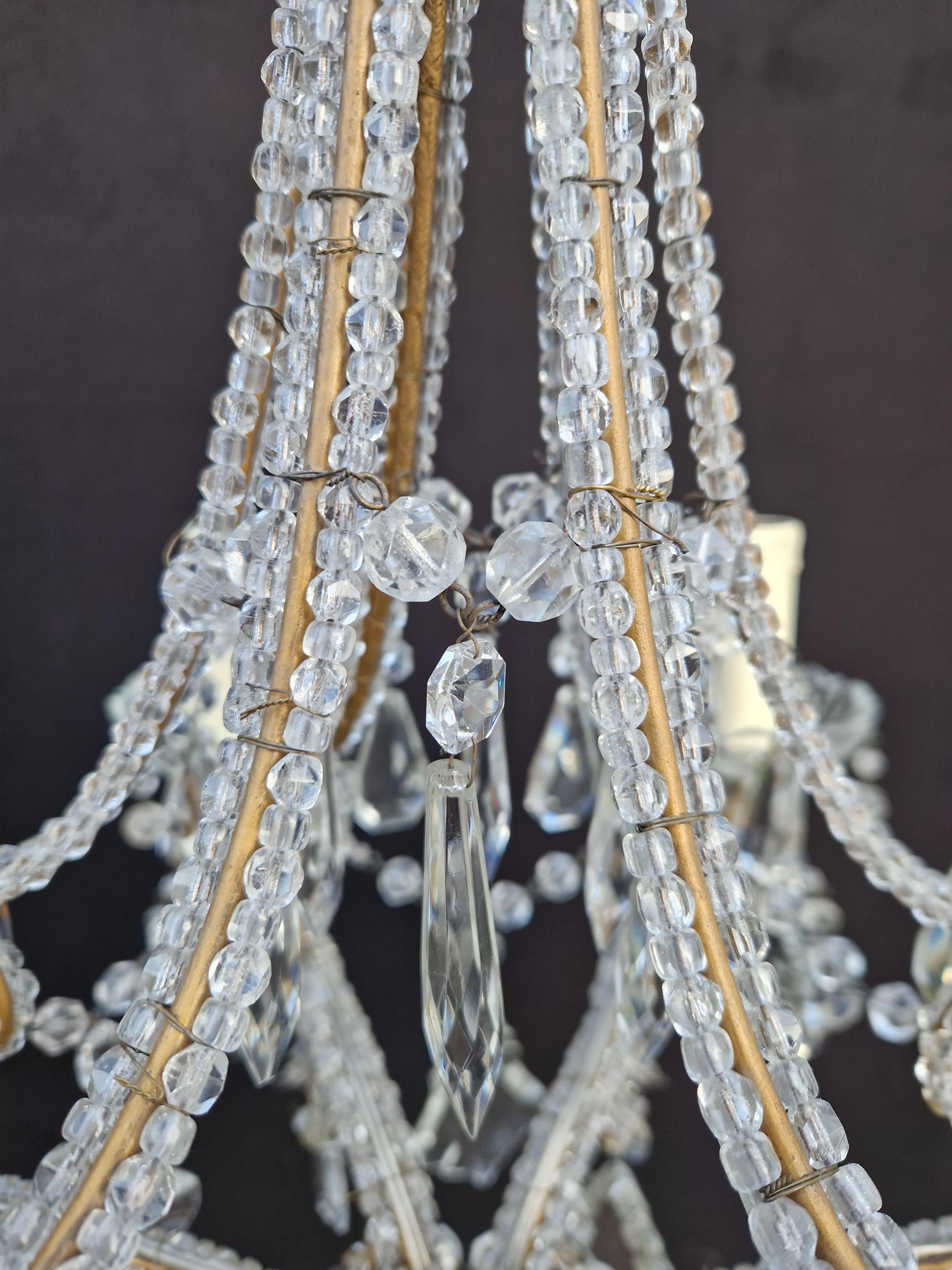 Candelabrum Crystal Antique Chandelier Ceiling Lustre Art Nouveau 1