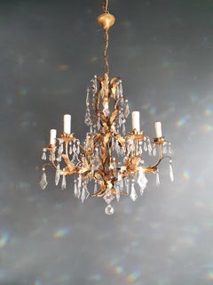 Candelabrum Purple Crystal Antique Chandelier Ceiling Lustre Art Nouveau