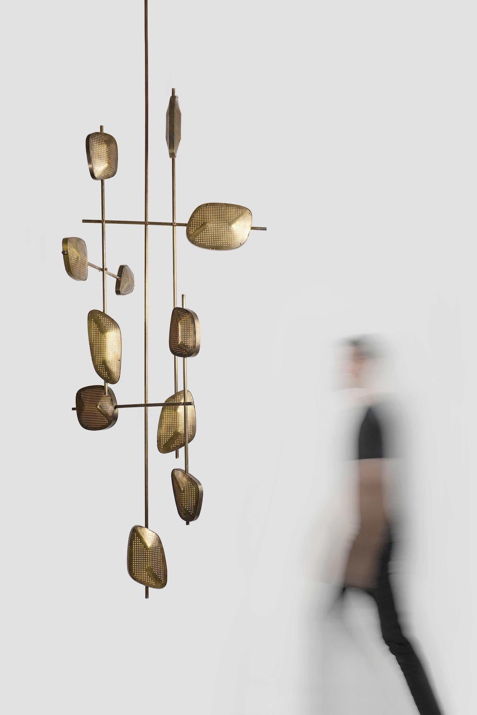 Brass Candelera 03 Hanging Lamp by Federico Stefanovich For Sale
