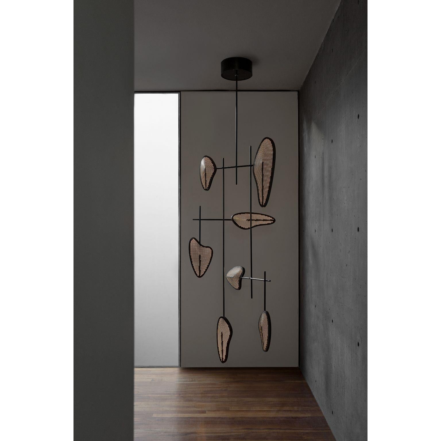 Candelera 04 Hanging Lamp Steel by Federico Stefanovich For Sale 3