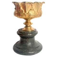 Chandelier en bronze doré avec base en marbre Empire 19ème siècle