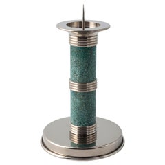 Candlestick in Emerald Green Shagreen - Galucharme Collection by Nino Basso
