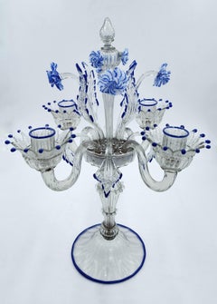 Kerzenhalter aus mundgeblasenem Muranoglas, Italien, 1960er/'70er Jahre