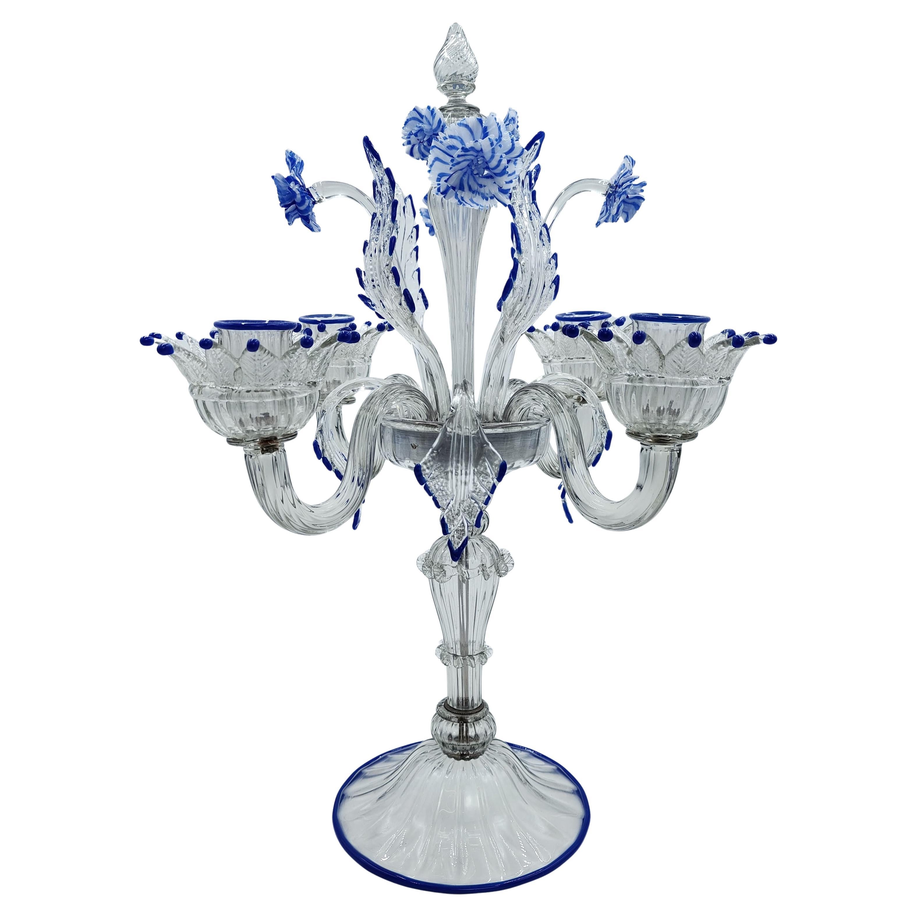 Murano blown glass candlestick, Italy, 1960s/'70s