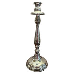 Vintage English Style Candlestick in 800 Silver, Italy, 1980s