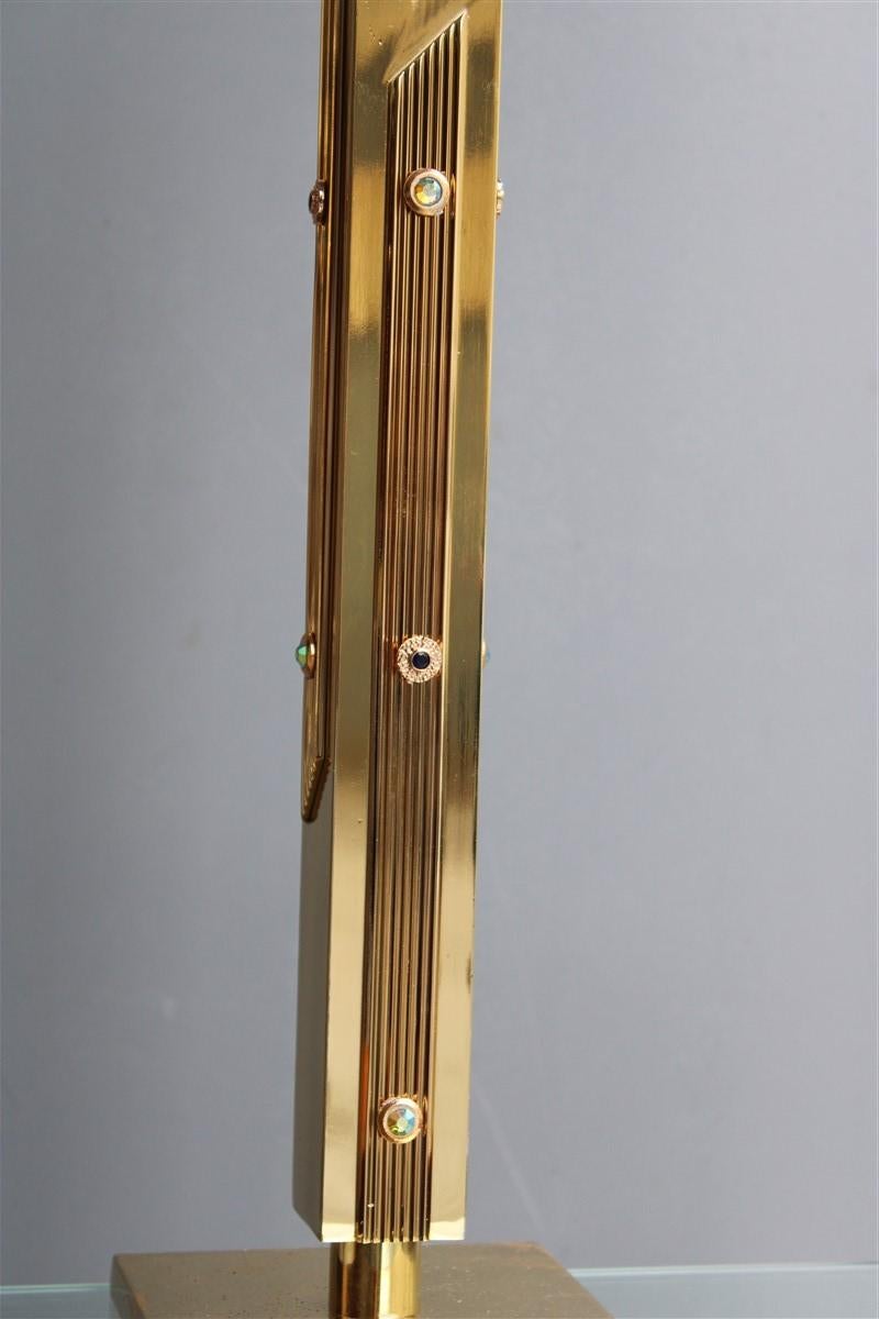 Luxury square candlesticks Italian design 1960s Solid brass Brutalist For Sale 1