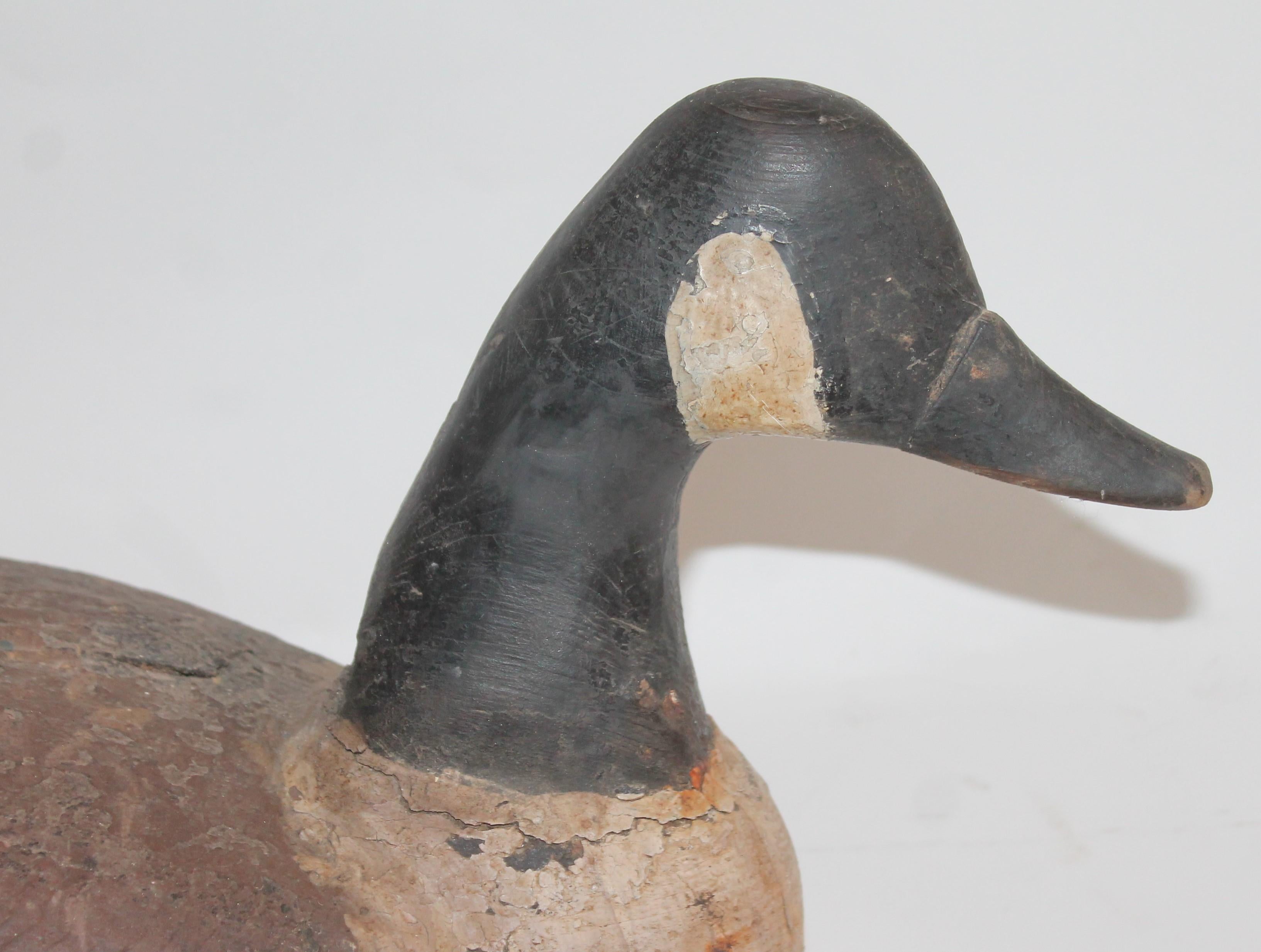 Hand-Crafted Candian Goose in Original Painted Surface/Signed Provenance 
