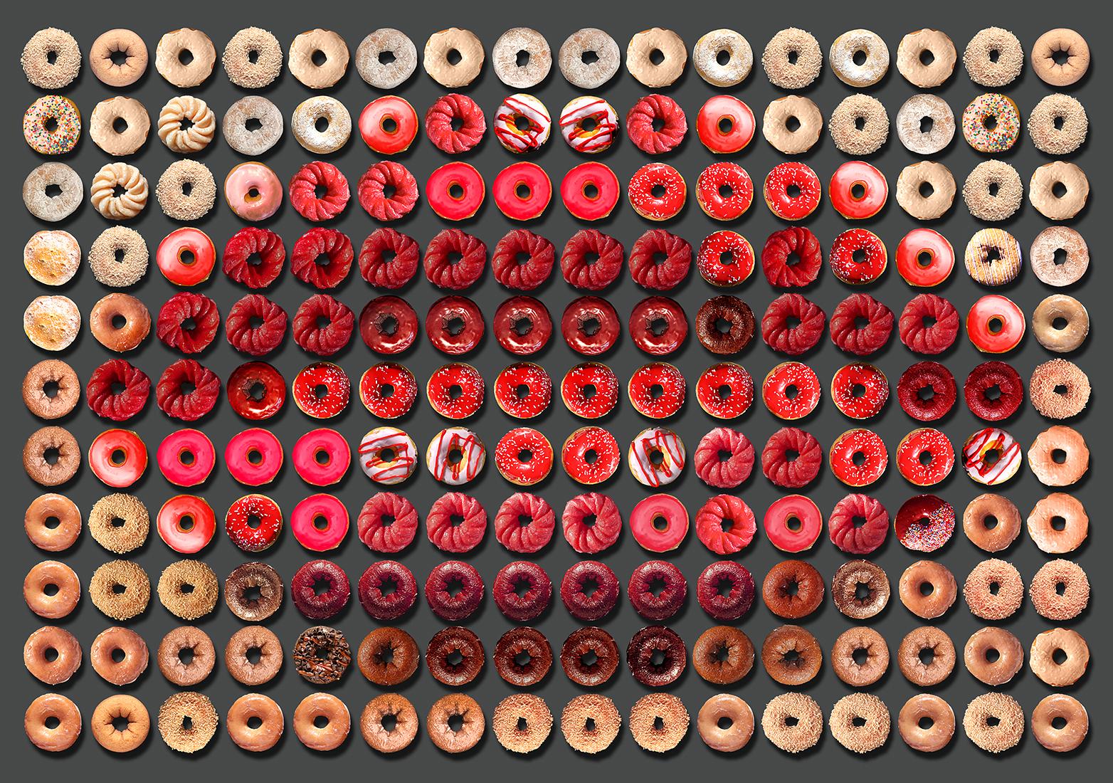 You have read about the extraordinary photographic arrangements of Donuts by Candice CMC on social media worldwide, and we are proud to represent her work.  We have included in this listing an image from some of the world-wide Social Media attention