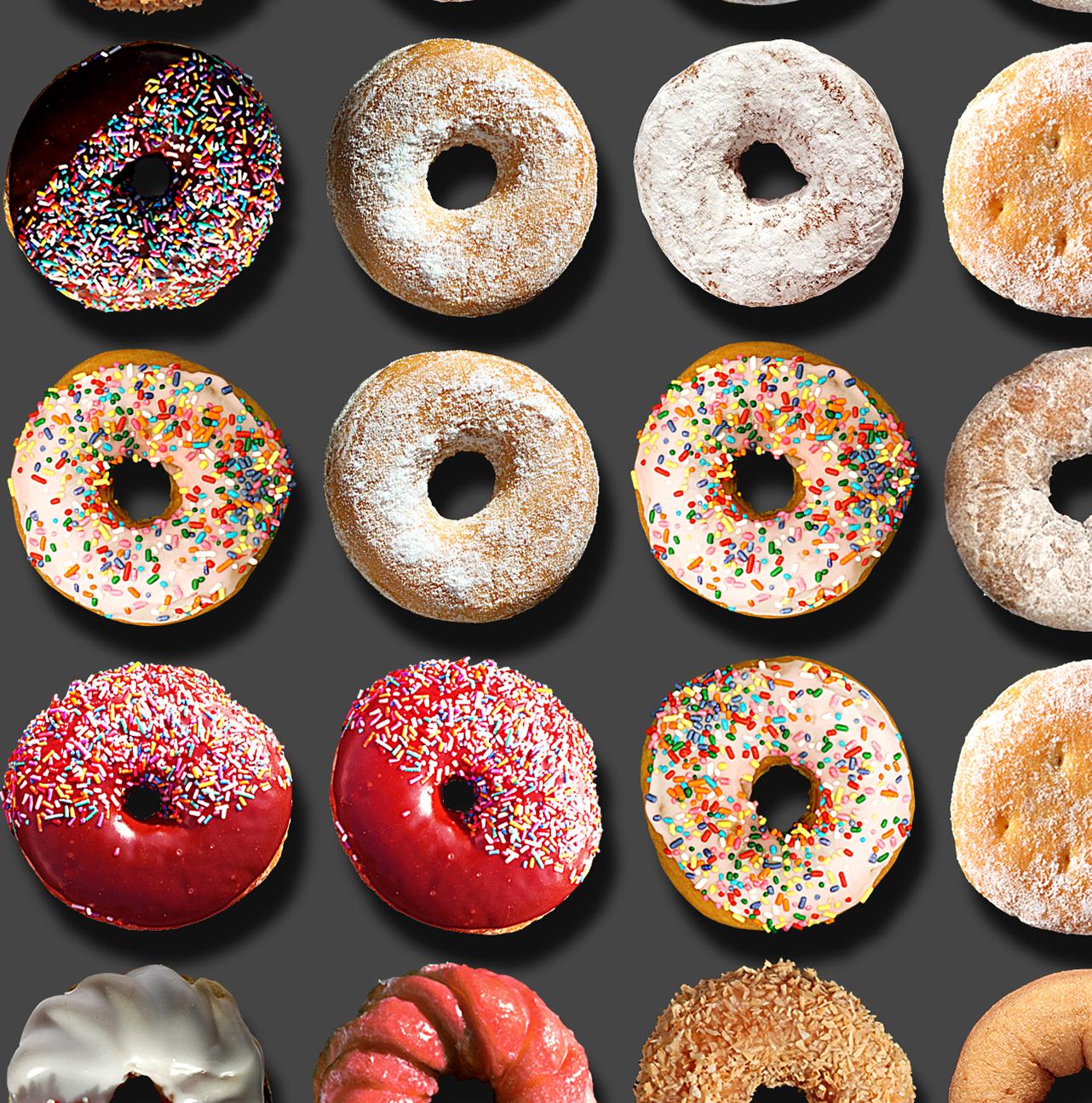 „Jagger Donuts“ Pop-Art-Foto arrangement aus Nussbaumholz, Rag-Papier 2020 – Photograph von Candice CMC