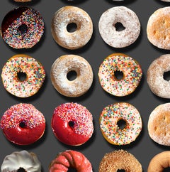 "Jagger Donuts" Pop Art photographic arrangement of donuts, Rag paper 2020