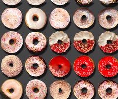 "Large Cruella Donuts"  Photographic arrangement of Donuts on Rag Paper 60x48"
