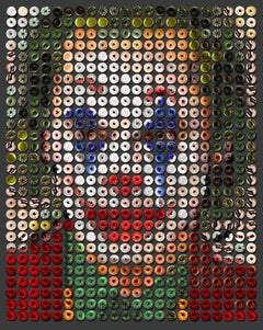 "Ciambelle Joker grandi" 60x48, composizione fotografica di ciambelle unica nel suo genere, carta stracciata