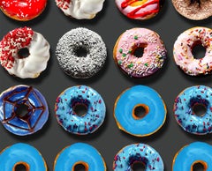 Large Superman Donuts, 60x48, One of a kind Photo arrangement of Donuts