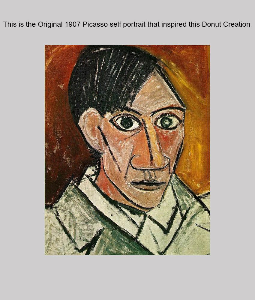 „Picasso Donuts“ Fotoarrangement aus Nussbaumholz, inspiriert von seinem Selbstporträt von 1907 im Angebot 6