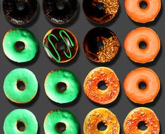 "Warhol's Marilyn in Donuts"  Photographic arrangement of Donuts on Rag Paper