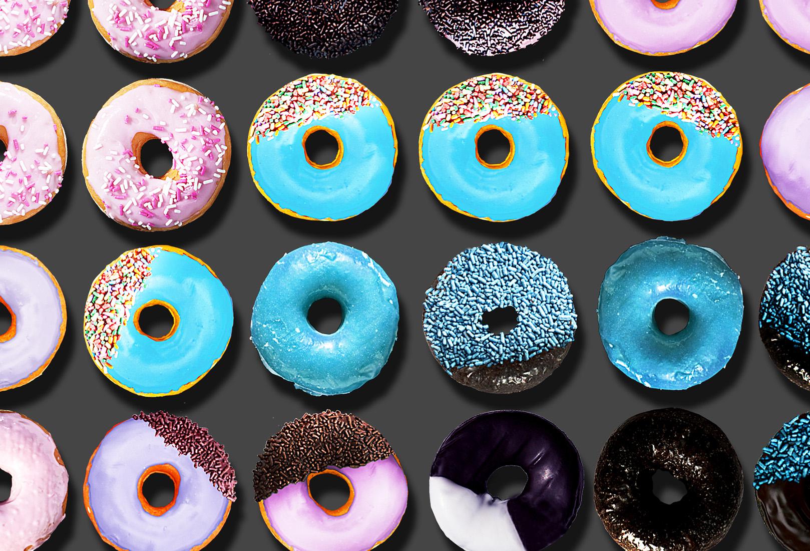 „Warhols Marilyn in Donuts“  Fotografisches Arrangement von Donuts auf Rag-Papier im Angebot 3