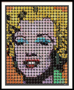 "Warhol's Marilyn in Donuts"  Photographic arrangement of Donuts on Rag Paper