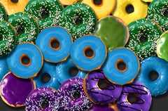 "Rainbow Donuts" limited edition Photographic arrangement of Donuts on rag paper