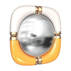 Espejo de Pared Convexo "Candice" con Bronce, Acero Inoxidable, Hecho a Mano, Estambul