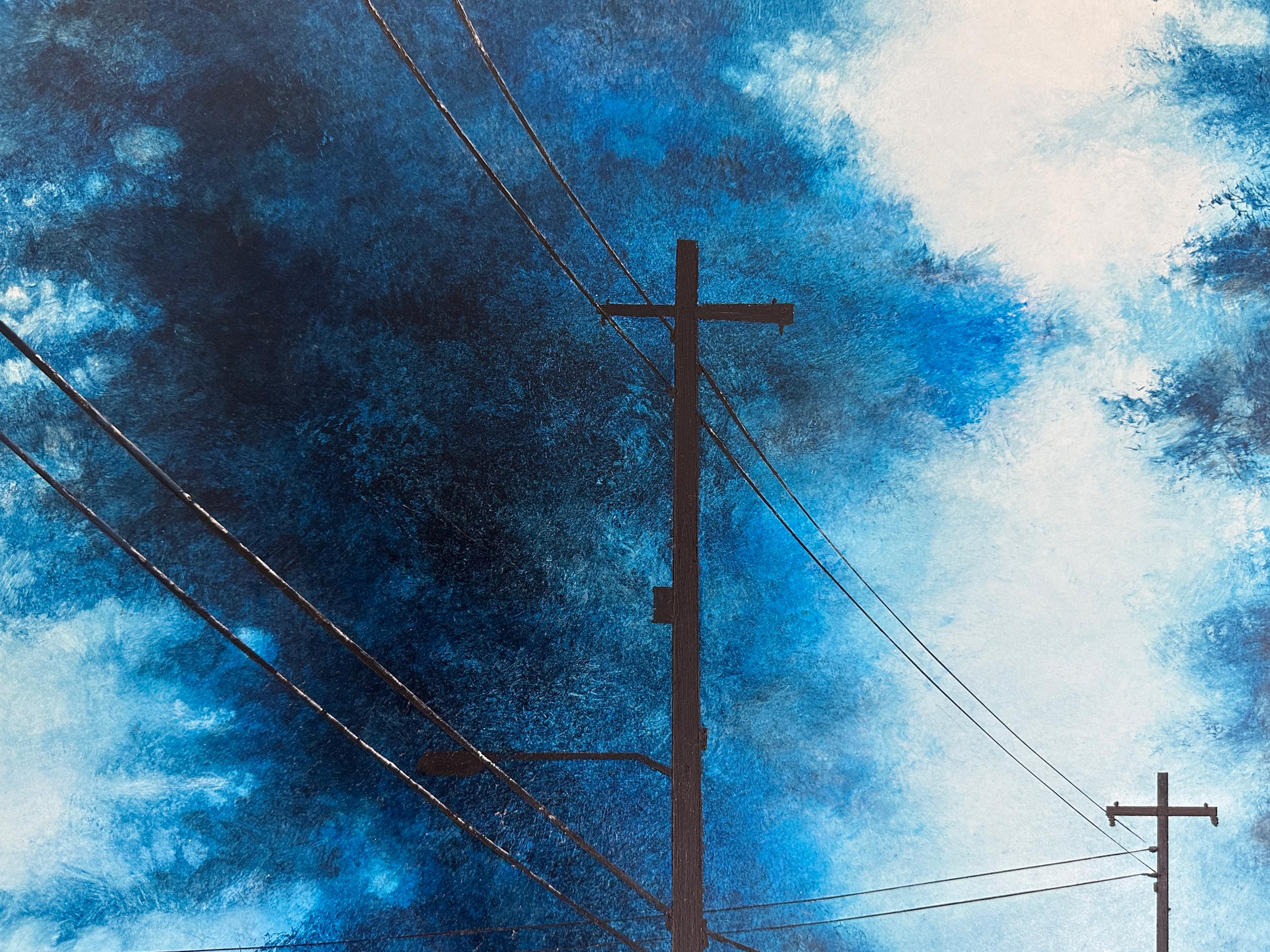 Connexion, peinture originale - Bleu Landscape Painting par Candice Eisenfeld