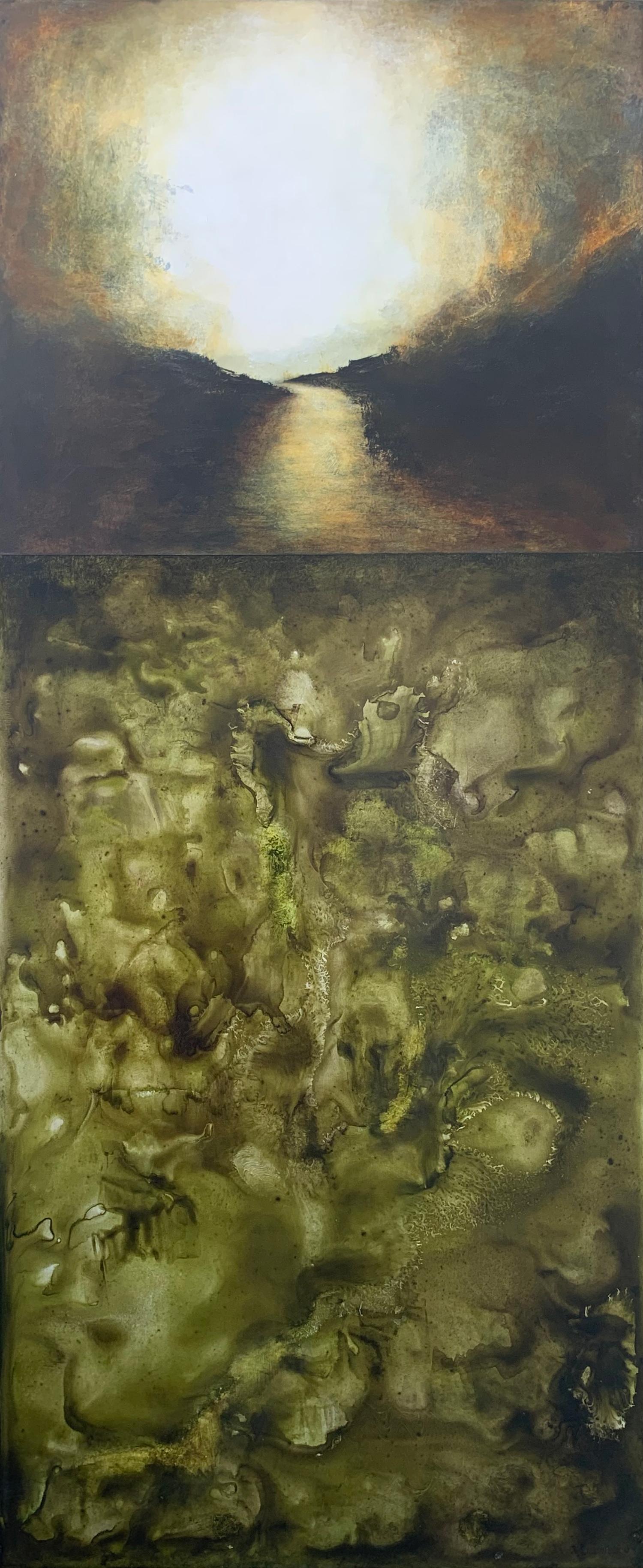 <p>Artist Comments<br>In this painting, artist Candice Eisenfeld portrays two separate visions of a verdant forest. She delves below the surface of perceived reality and what lies beneath that perception. Although produced on a single wooden panel,
