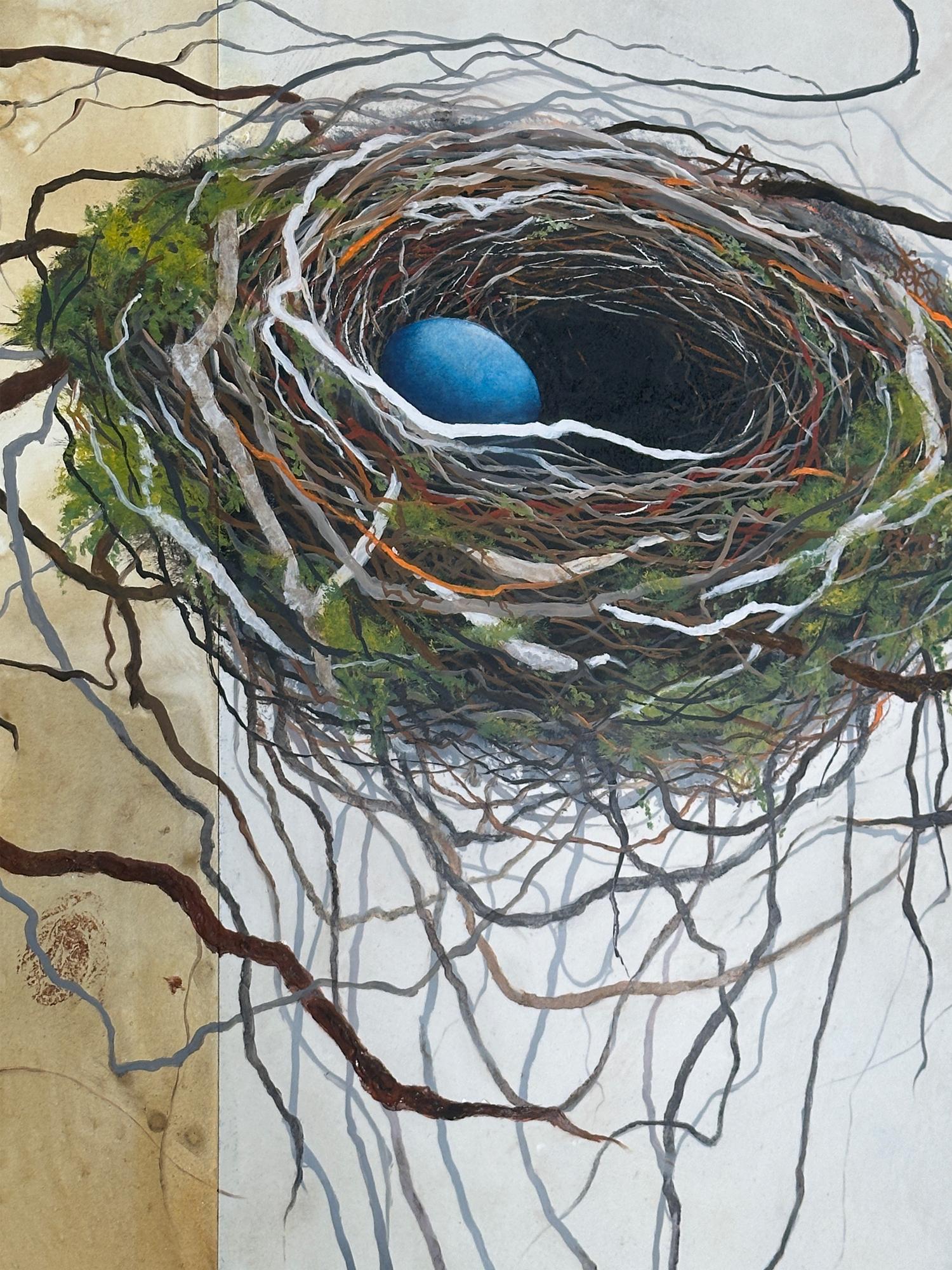 Zwischen den Träumen, Originalgemälde (Beige), Animal Painting, von Candice Eisenfeld