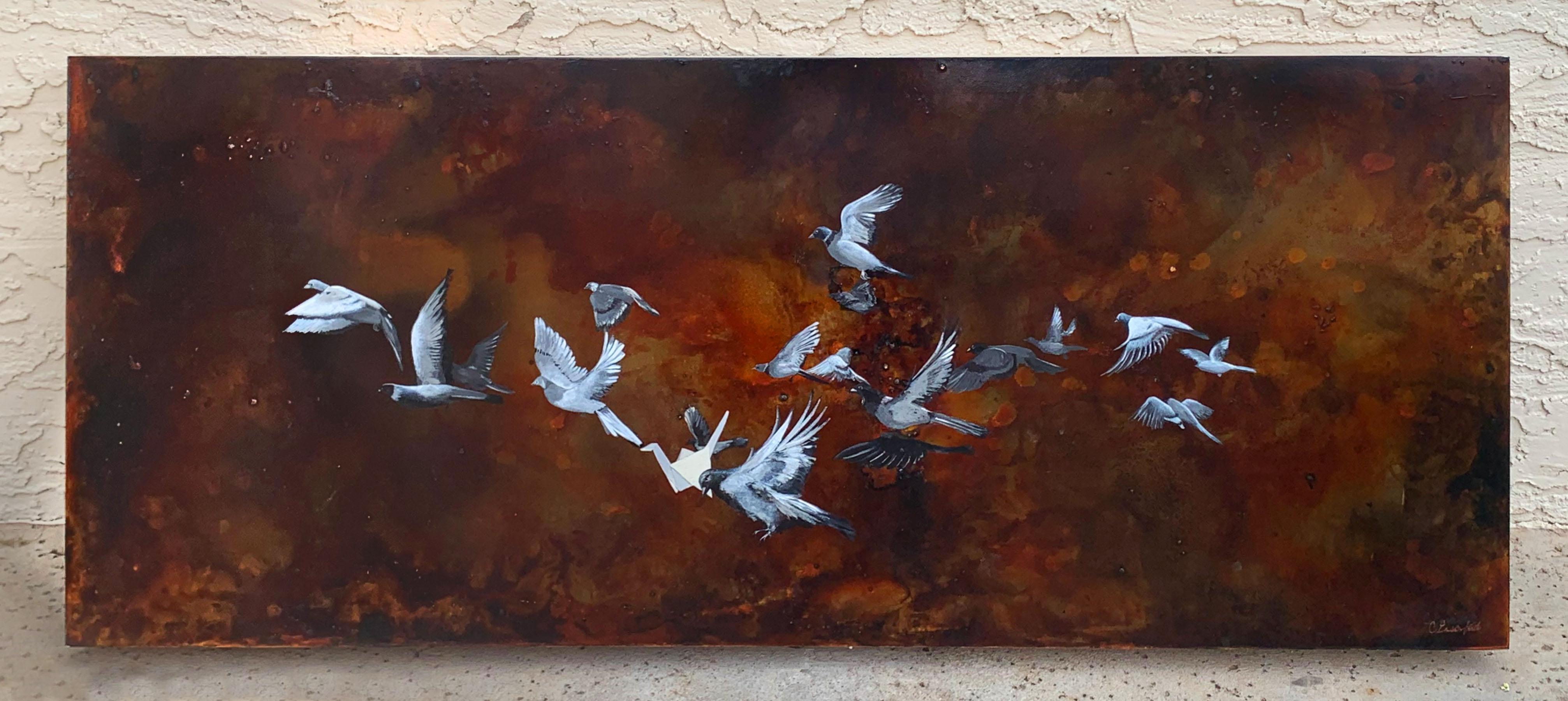 flock of birds painting