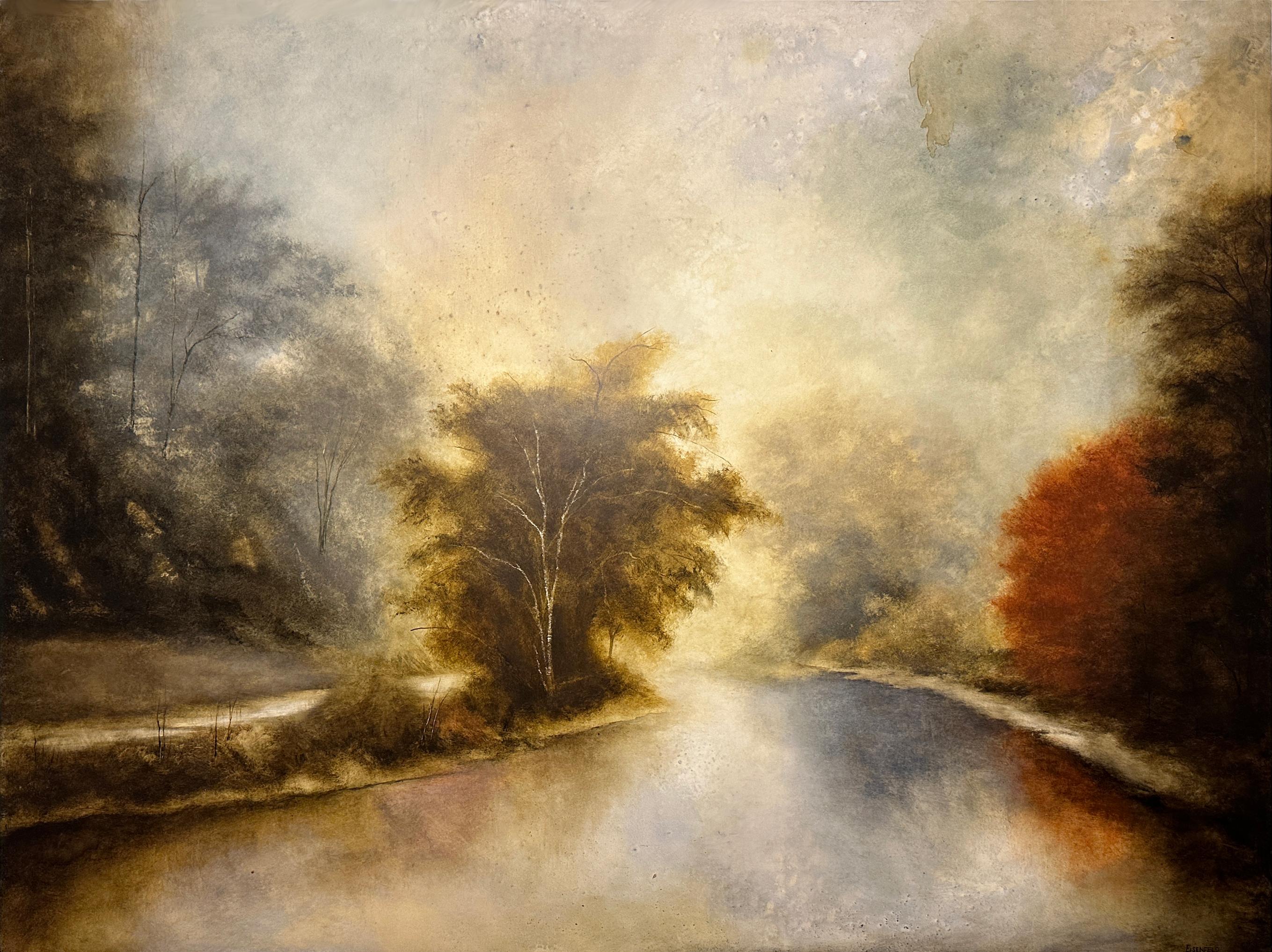 View from the Bridge, Original Painting - Art by Candice Eisenfeld