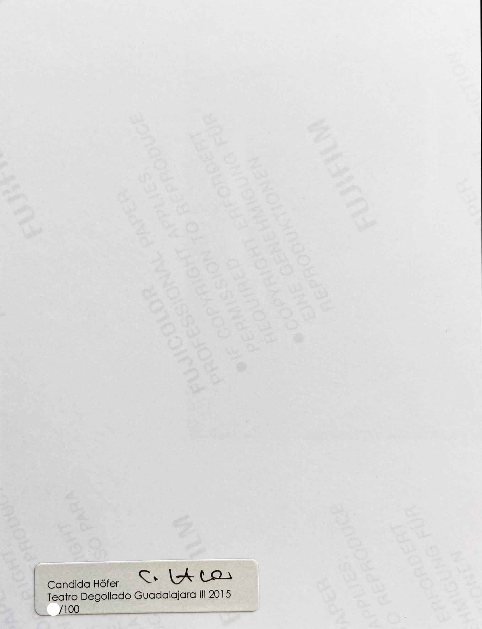 Candida Höfer, Teatro Degollado Guadalajara III, Contemporary Photograph, Signed For Sale 3