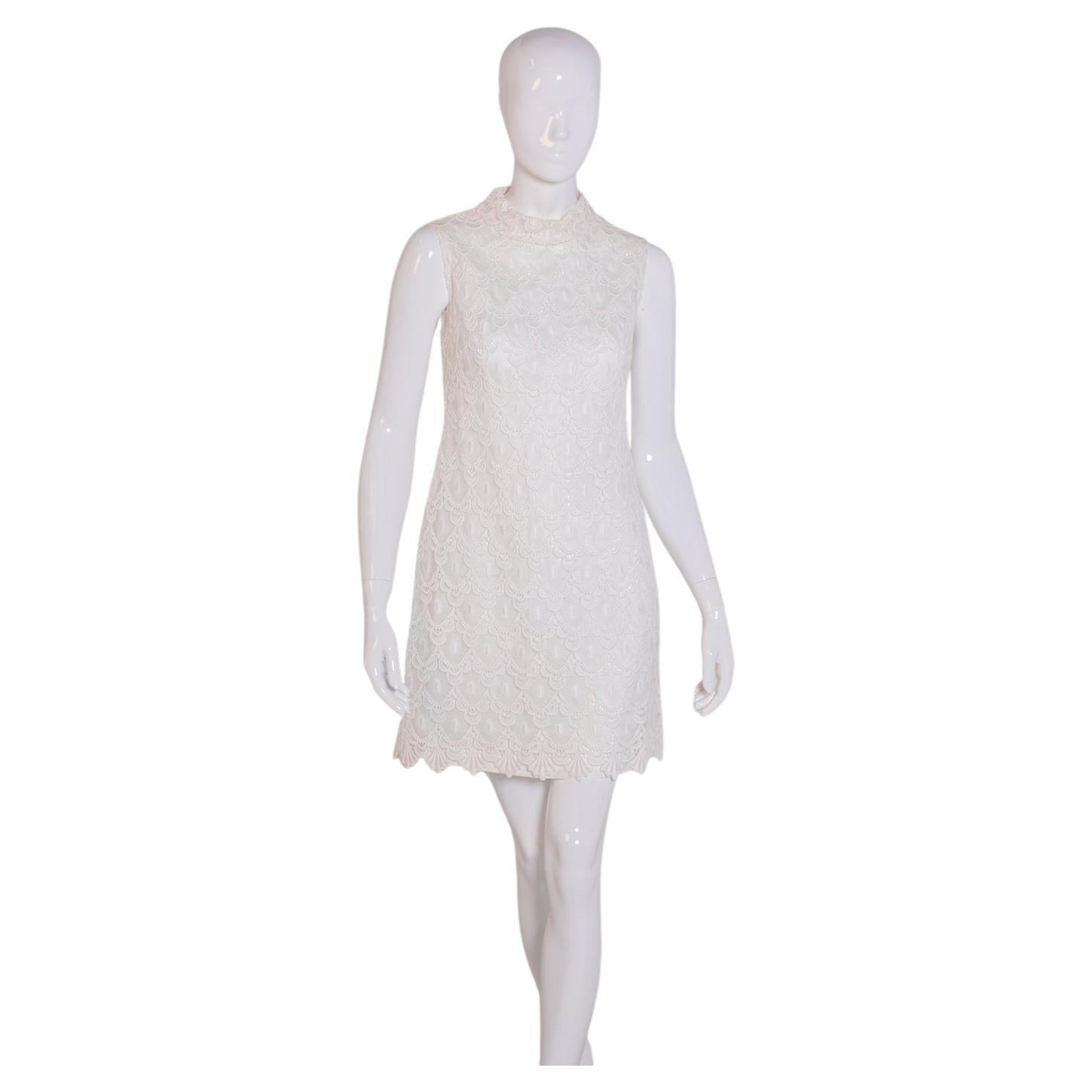 Candide Vintage White Lace Dress For Sale