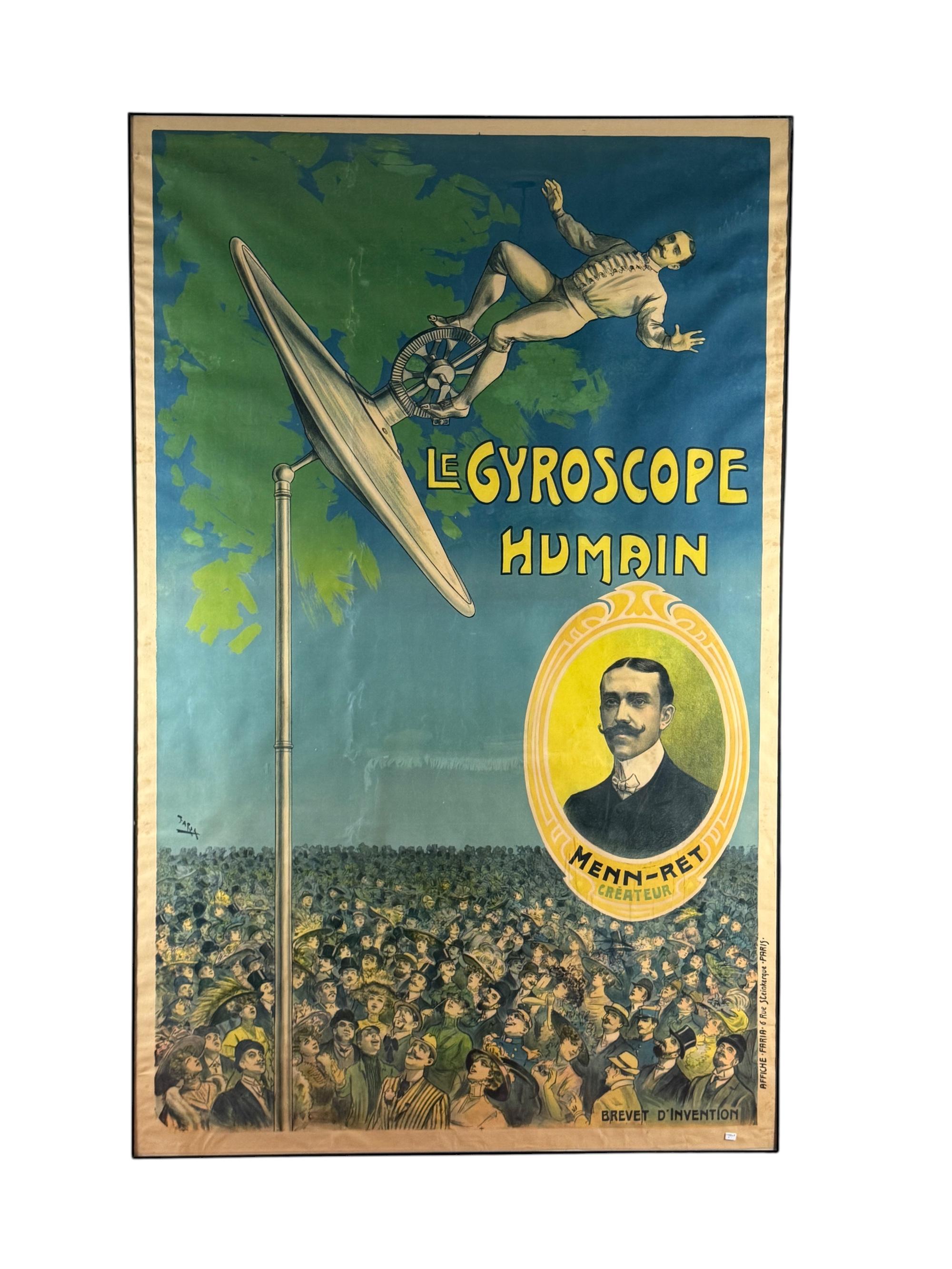 Candido Aragonez de Faria, Le Gyroscope Humain, Original affiche, c. 1910 en venta 3