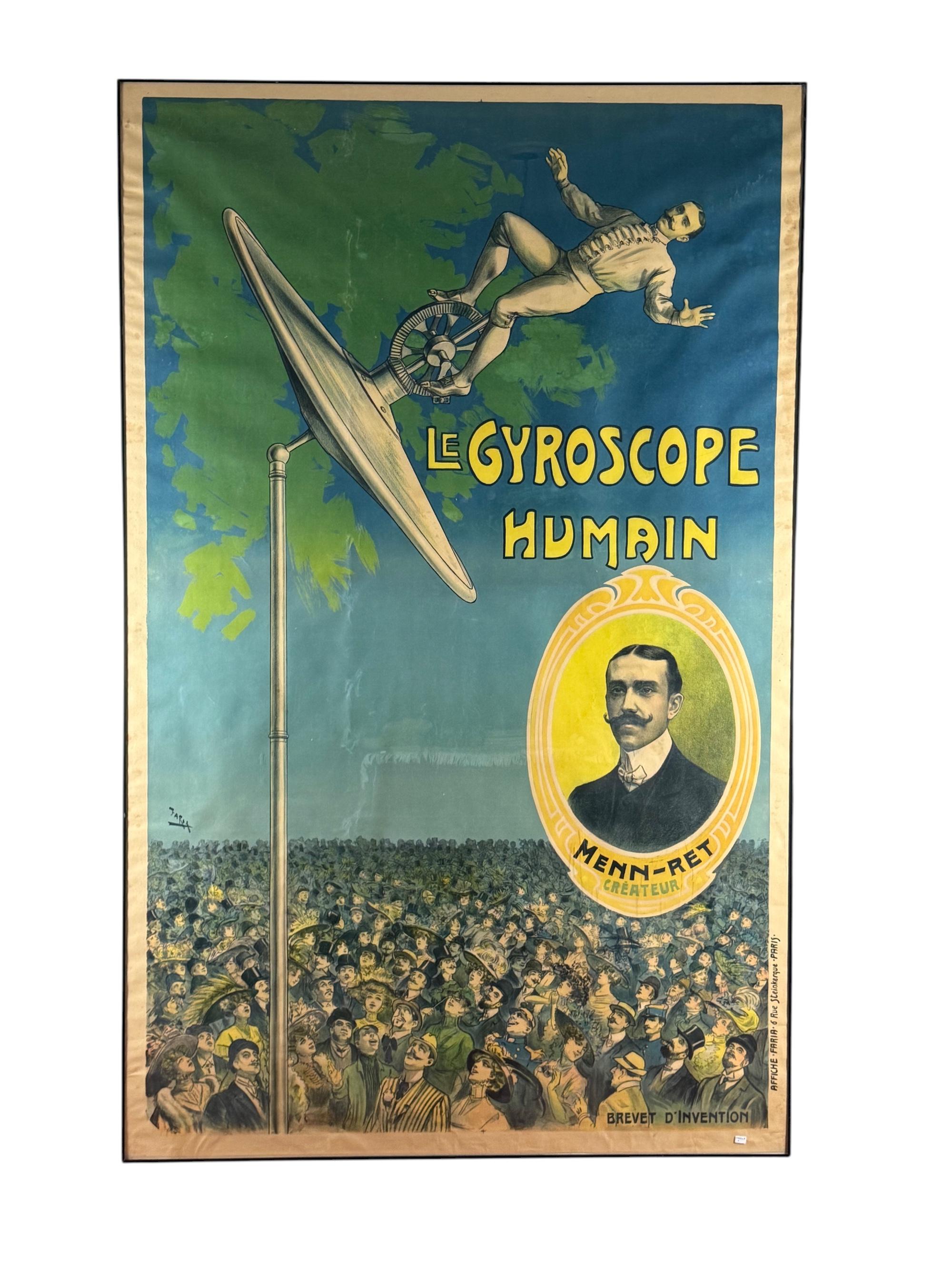 Candido Aragonez de Faria, Le Gyroscope Humain, Original affiche, c. 1910 en venta 4
