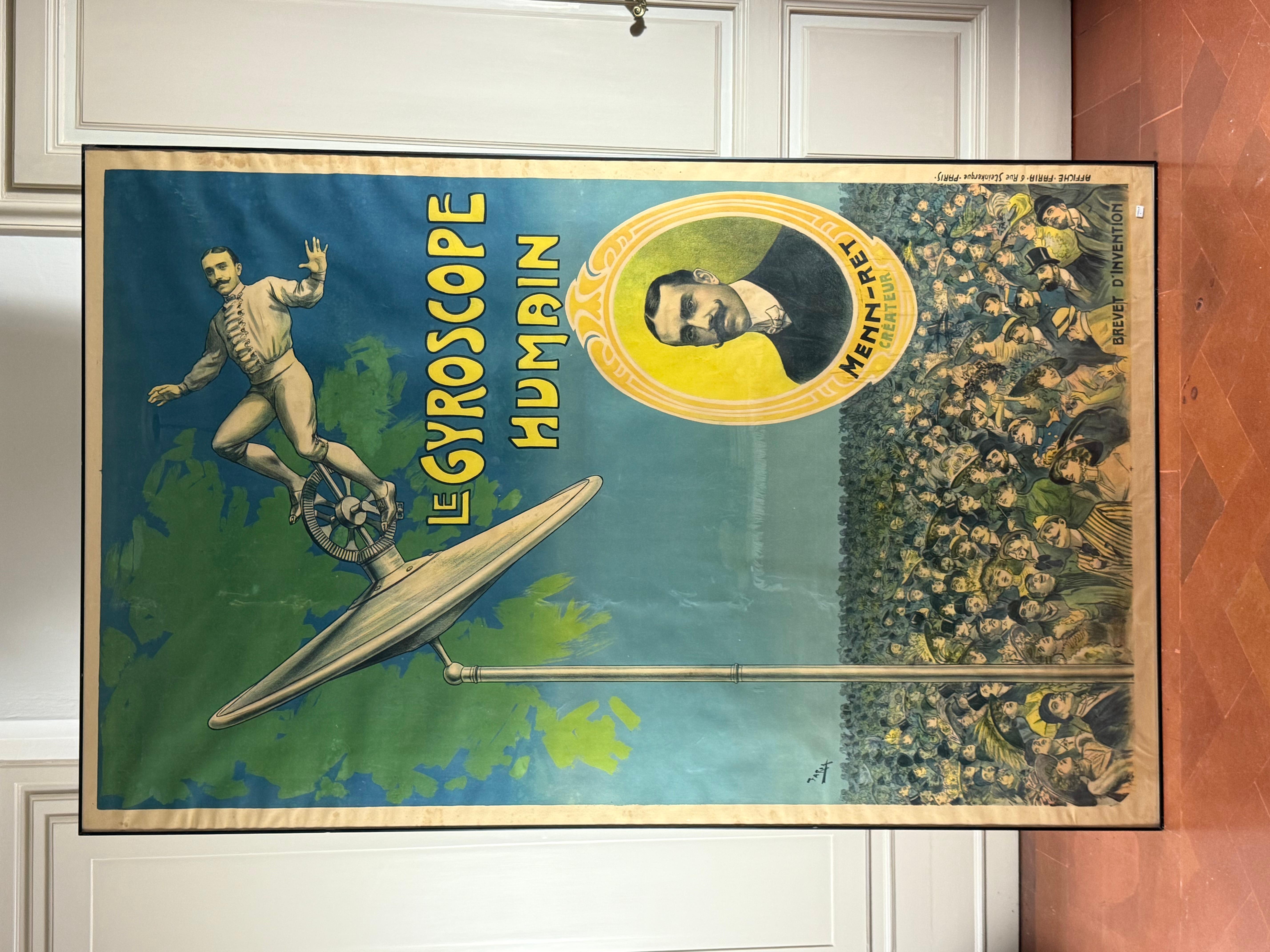 Candido Aragonez de Faria, Le Gyroscope Humain, Original affiche, c. 1910 Moderno en venta