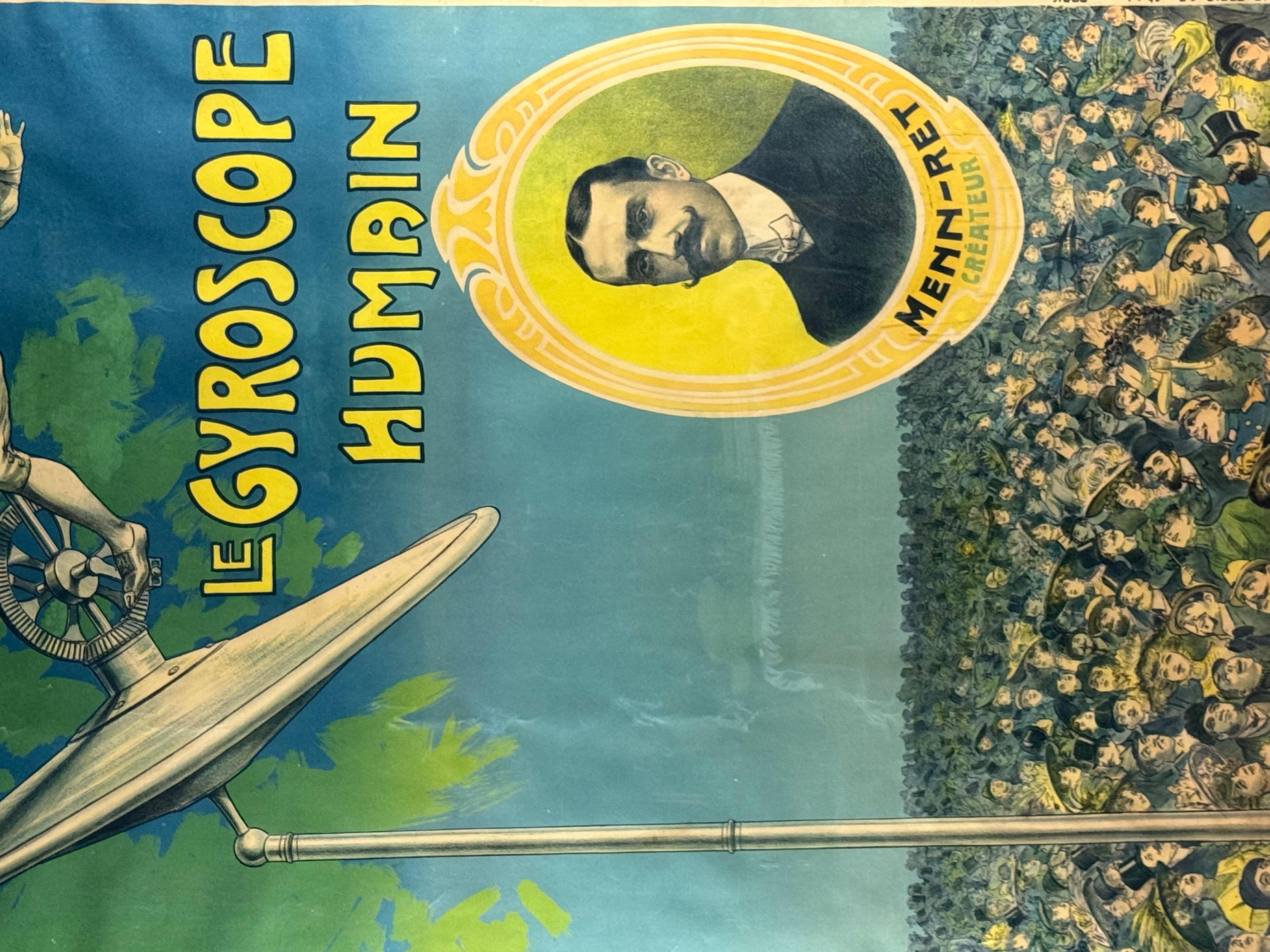 Candido Aragonez de Faria, Le Gyroscope Humain, Original affiche, c. 1910 French en venta