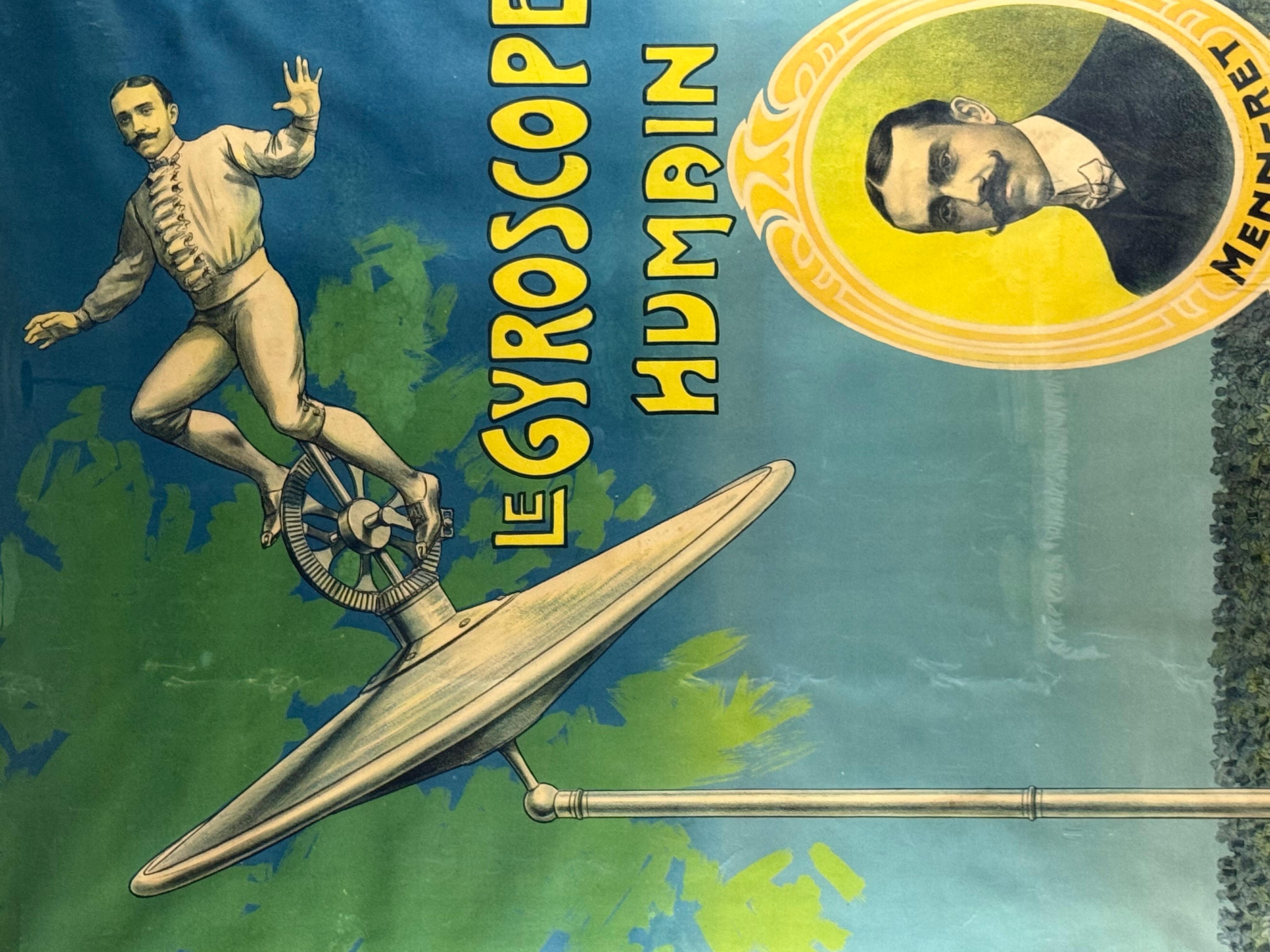 Candido Aragonez de Faria, Le Gyroscope Humain, Original affiche, c. 1910 en Excelente estado para la venta en Firenze, IT