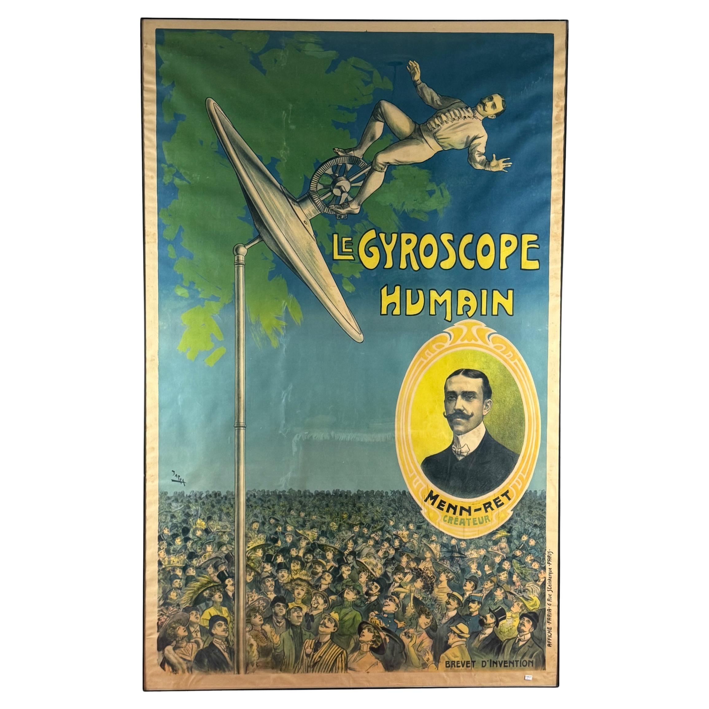 Candido Aragonez de Faria, Le Gyroscope Humain, Original affiche, c. 1910 en venta