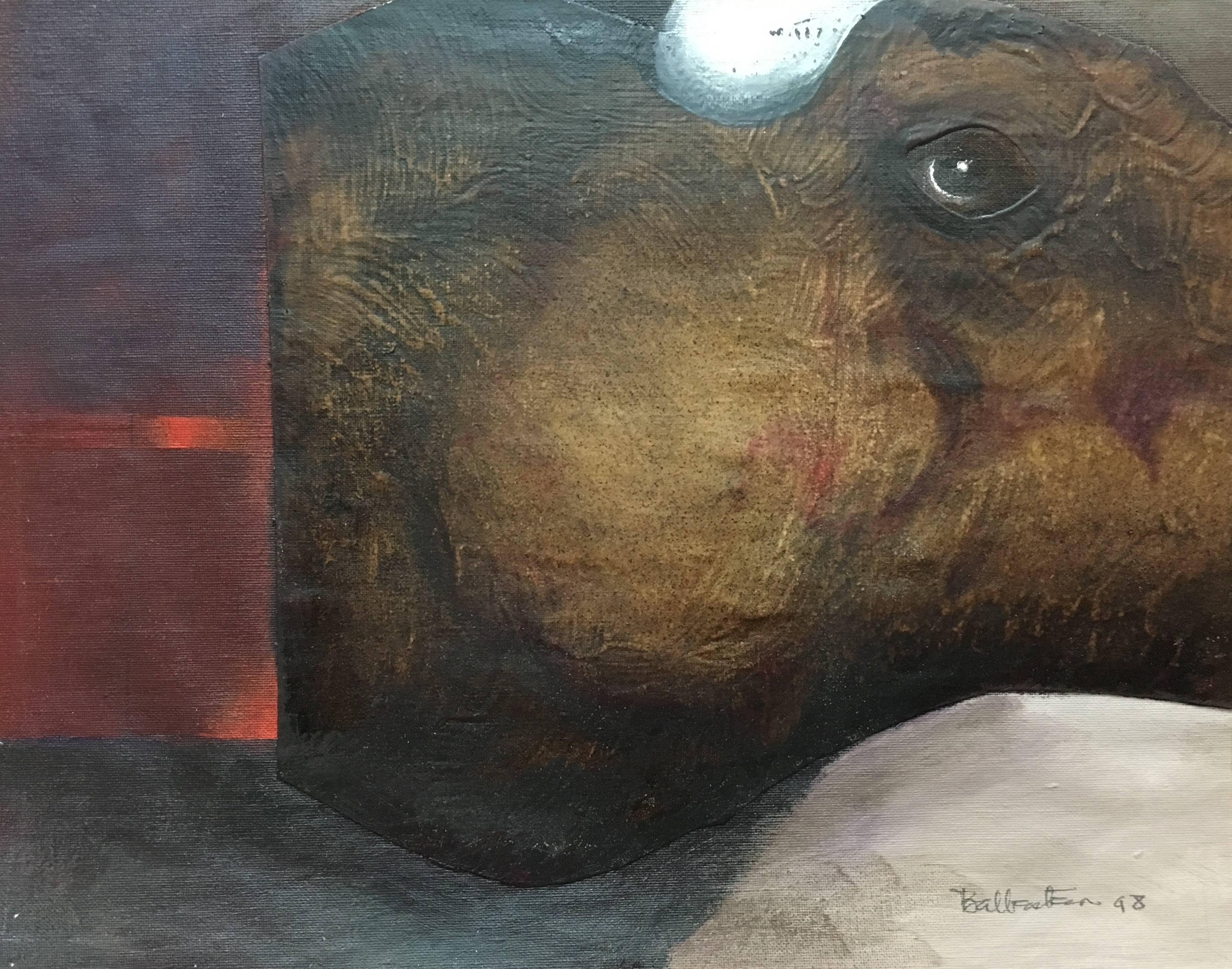 C. Ballester Sueño Original  Mixed-Media-Papiergemälde des Surrealismus – Painting von Candido Ballester