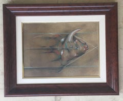 Candido Ballester Sueño original Surrealismo mágico papel mixto