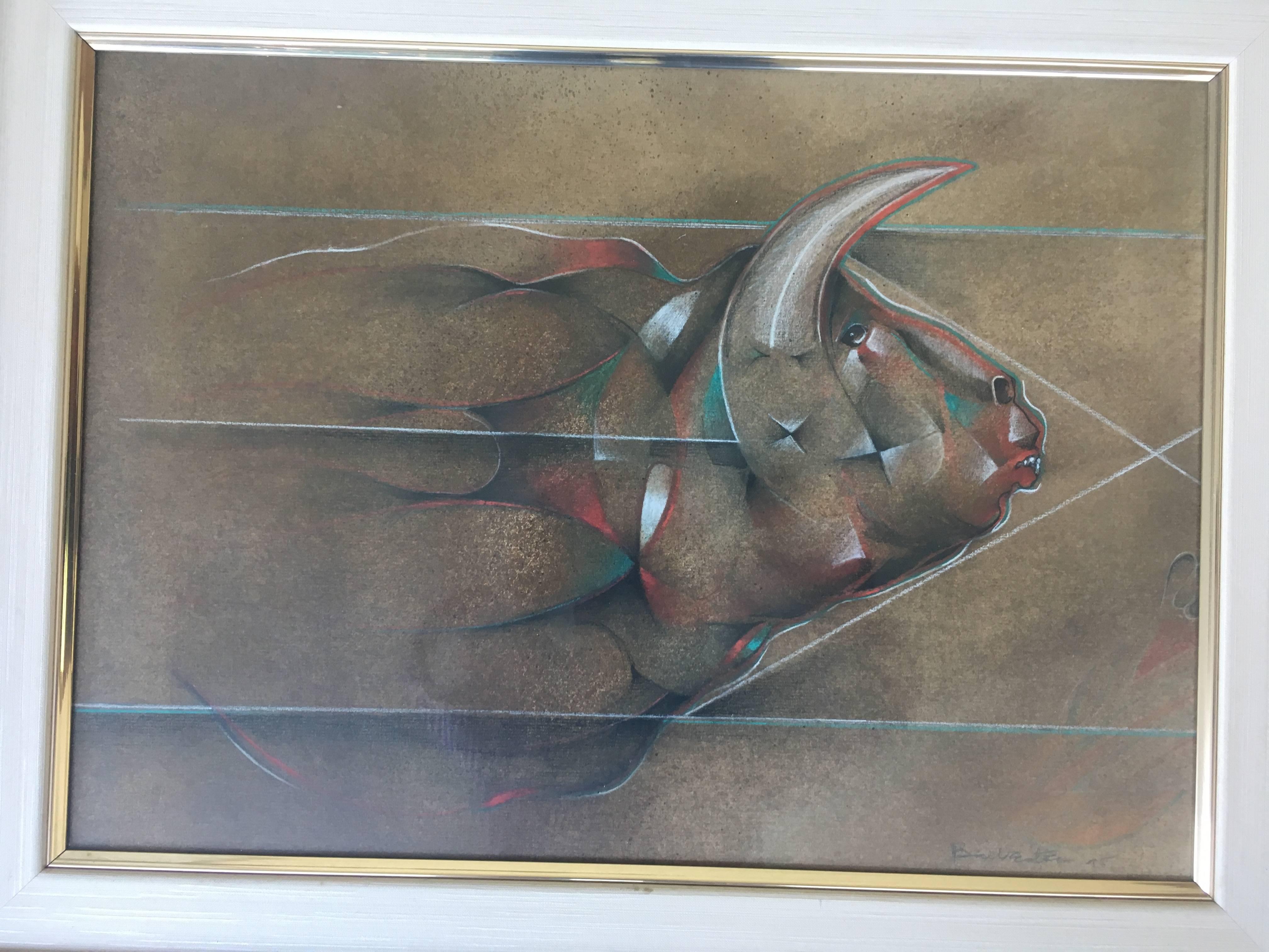 Candido Ballester 10 Sueño original Surrealismo mágico papel mixto 5