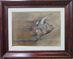 Candido Ballester 6 Sueño originale Magical Surrealism carta a tecnica mista