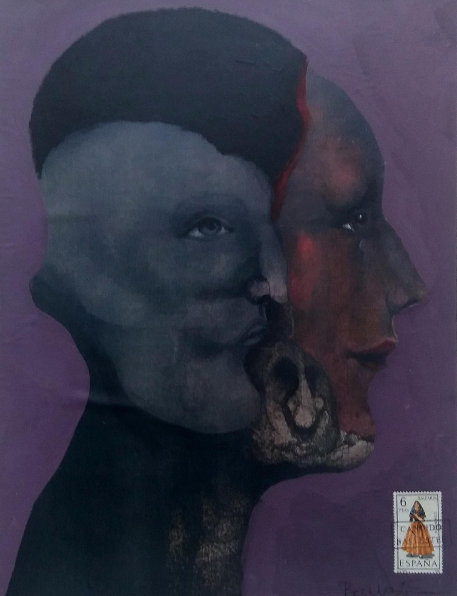 Candido Ballester  Personales surrealistisches Mixed-Media-Gemälde im Angebot 1