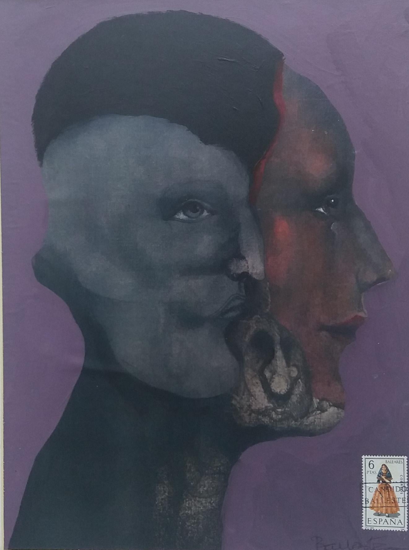 Candido Ballester  Personales surrealistisches Mixed-Media-Gemälde im Angebot 3