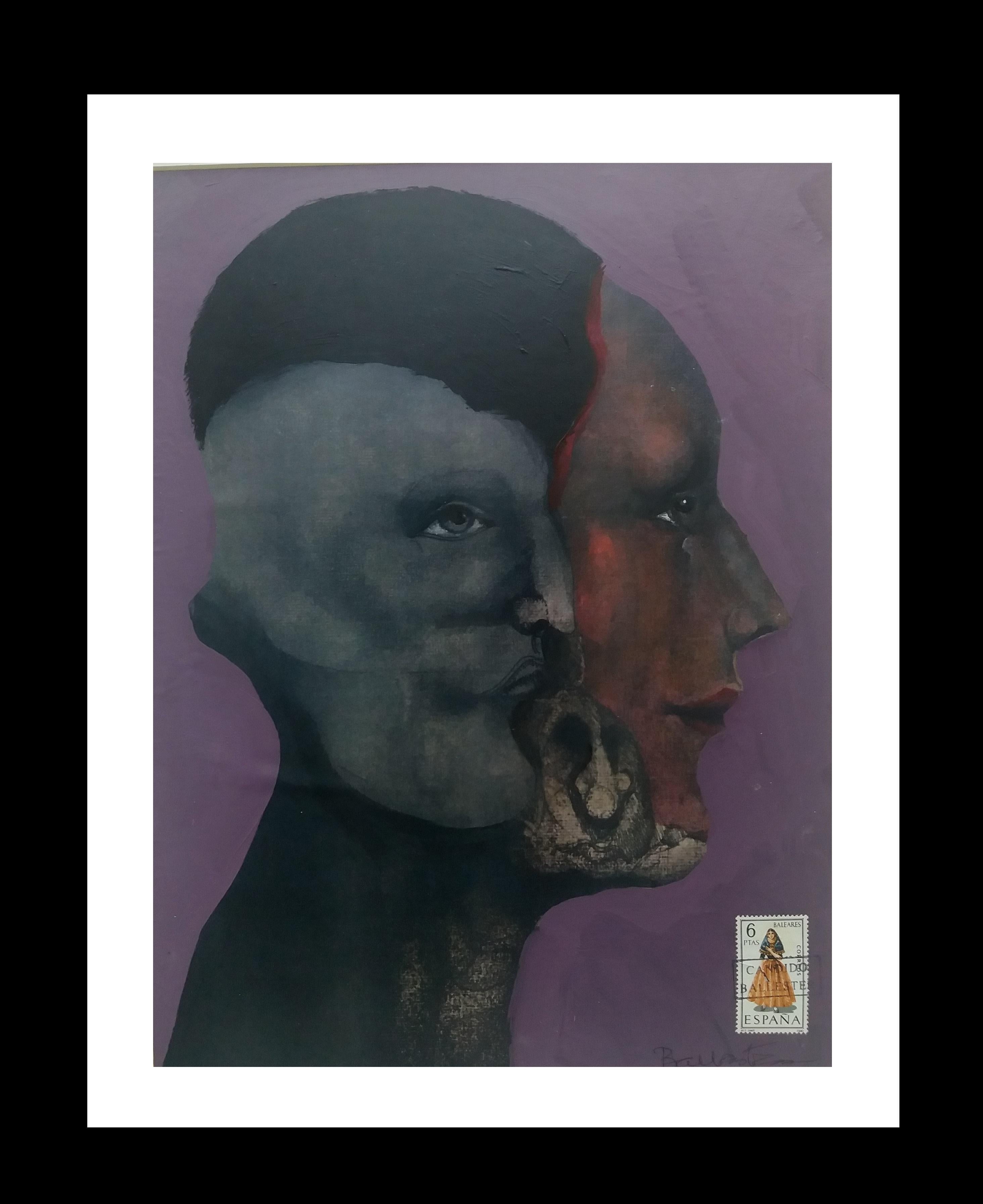 Candido Ballester  Personales surrealistisches Mixed-Media-Gemälde